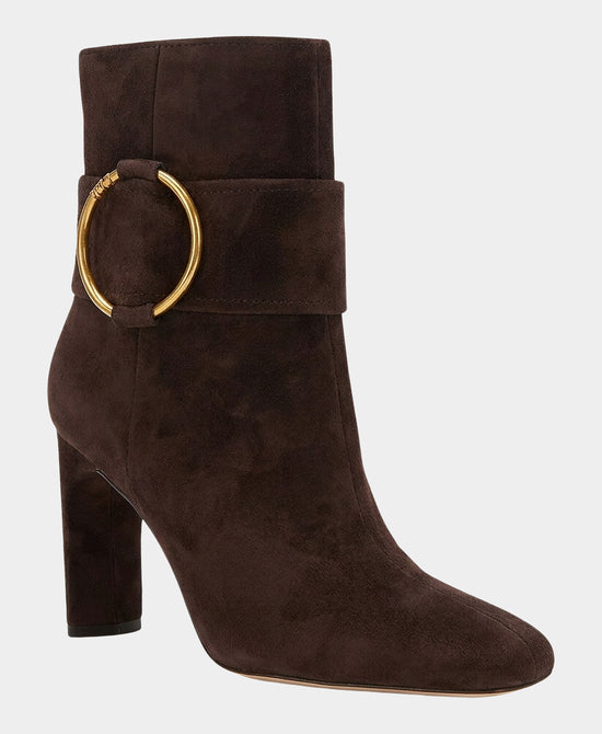 
Faux Suede Buckle Boot in DARK BROWN view 1