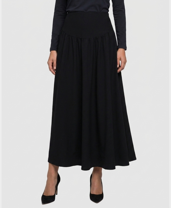 
Drop Waist Maxi Skirt in BLACK view 1