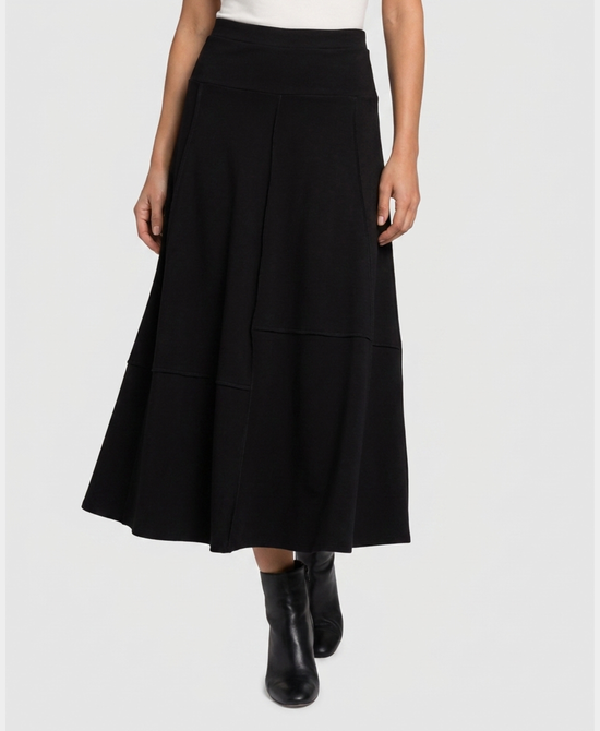 
Seamed Maxi Skirt in BLACK view 1