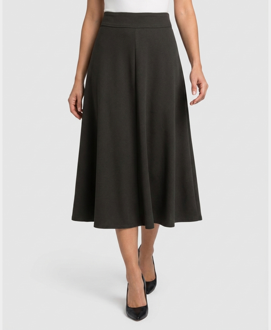 
Center Pleat Midi Skirt in OLIVE view 1