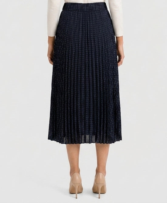 
Pleated Stripe Maxi Skirt in NAVY view 2