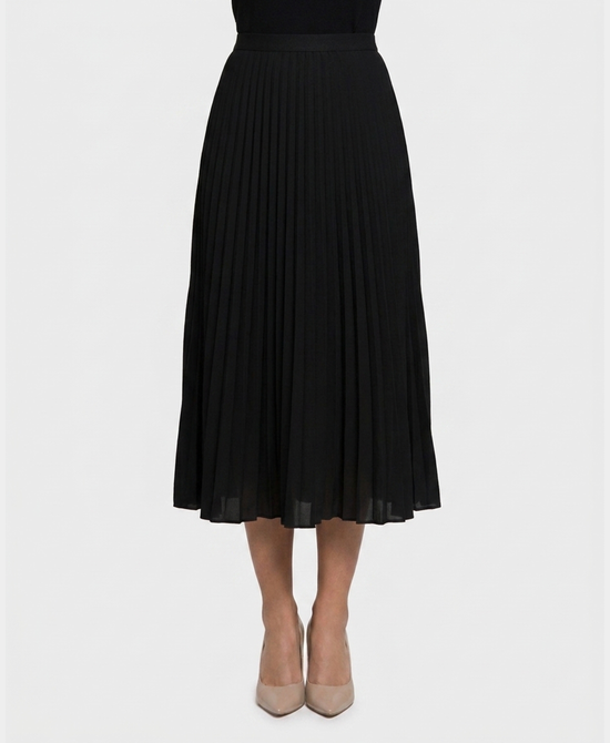 
Pleated Midi Skirt in BLACK view 1