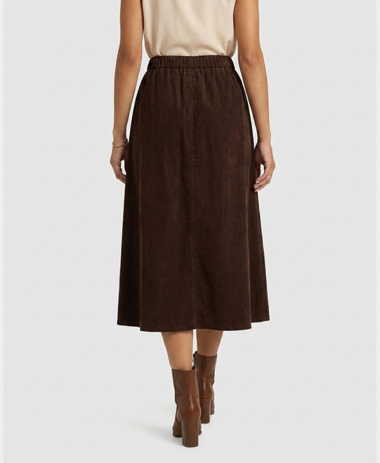 
Corduroy Maxi Skirt in BROWN view 2