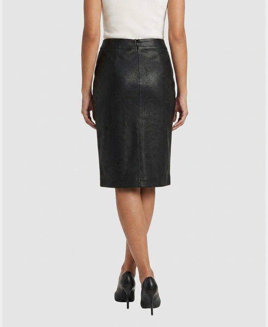 
Tonal Snake Print Pencil Skirt in BLACK view 2