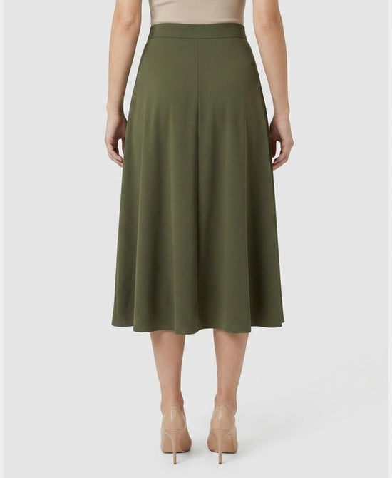 
Solid Maxi Skirt in OLIVE view 2