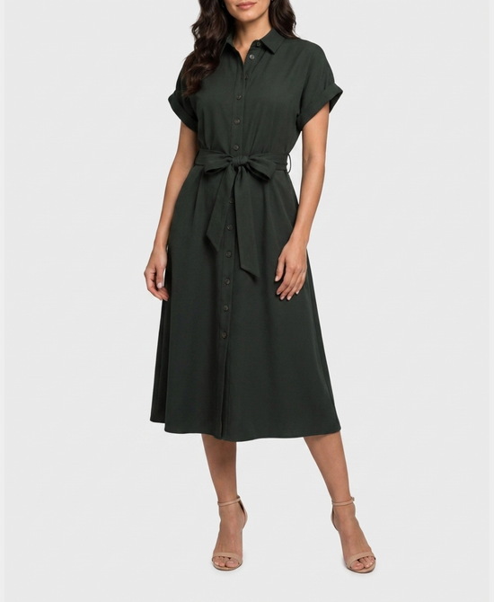 
Maxi Shirt Dress in GREEN view 1