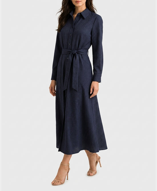 
Tweed Shirt Dress in NAVY view 1
