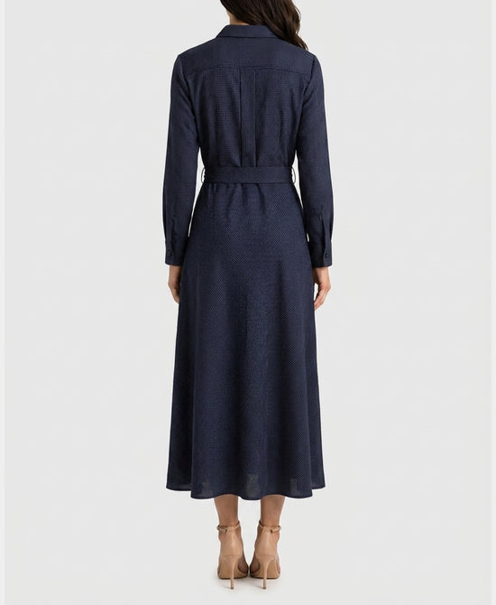 
Tweed Shirt Dress in NAVY view 2