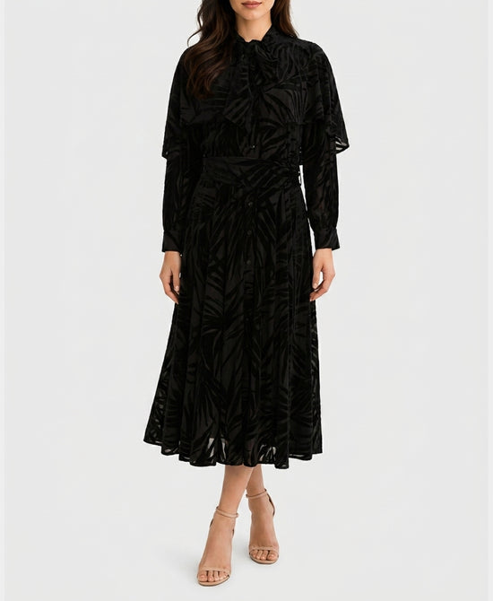 
Burnout Velvet Maxi Dress in BLK view 1