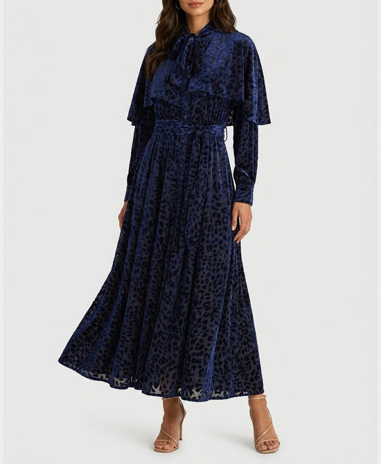 
Burnout Velvet Maxi Dress in NAVY view 1