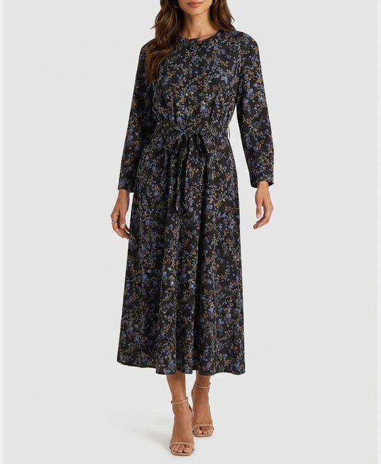 
Print Maxi Dress in BLACK MULTI view 1