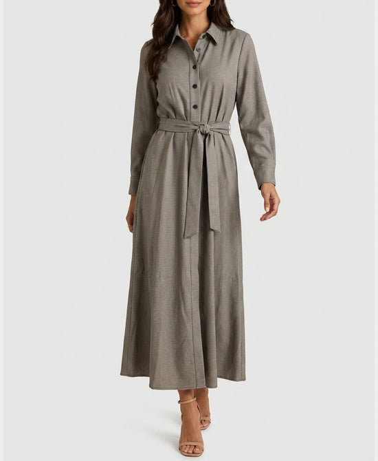 
Pin Dot Maxi Dress in GREY/BEIGE view 1