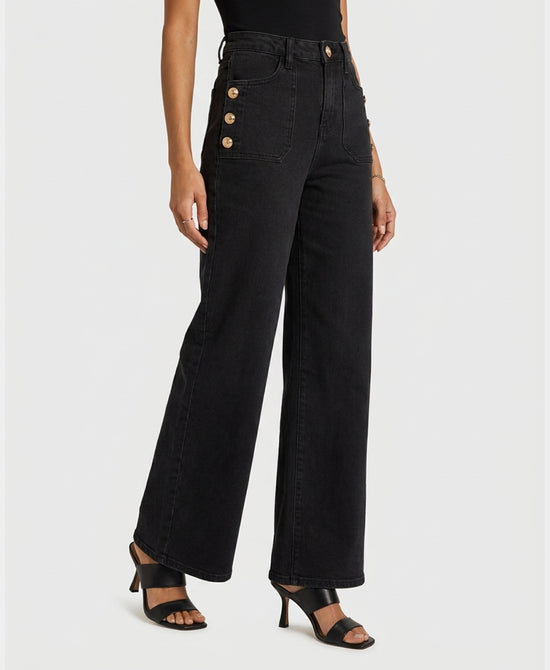 
Sailor Button Jeans in BLACK view 1