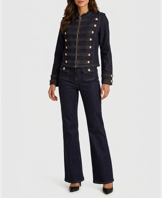
Denim Band Jacket in DARK DENIM view 2