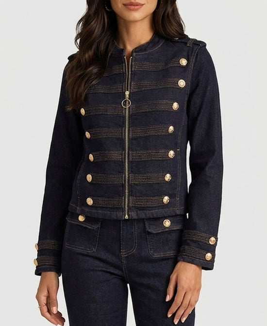 
Denim Band Jacket in DARK DENIM view 1