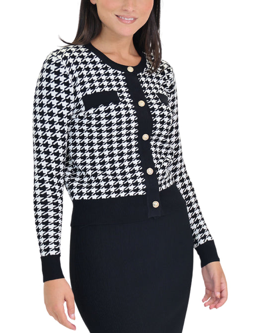 Houndstooth Cardigan Sweater view 