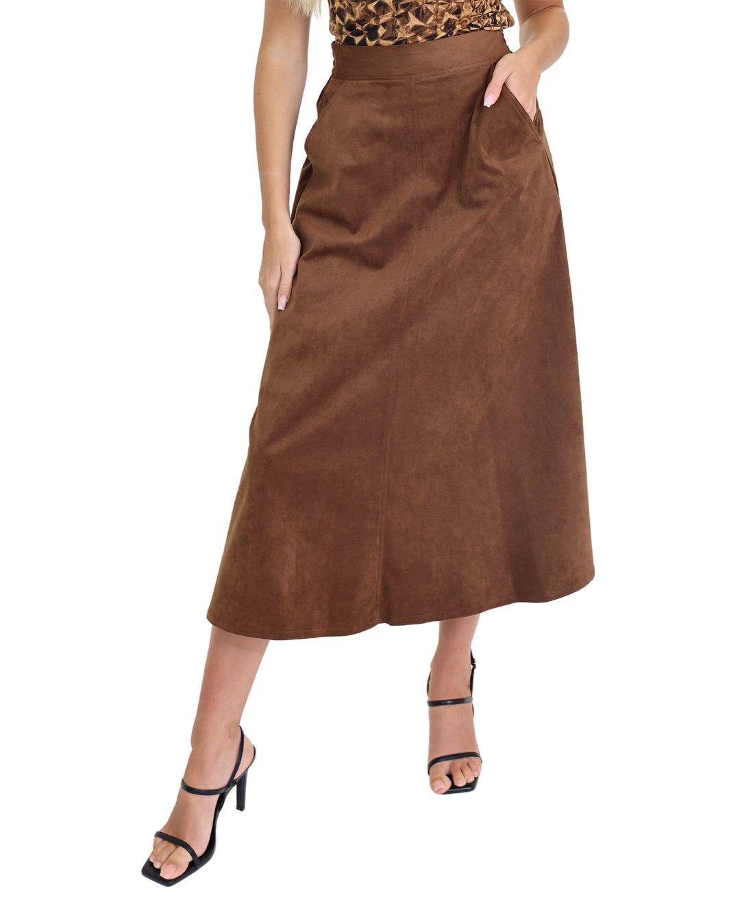 Faux Suede Midi Skirt – FOX'S - Online