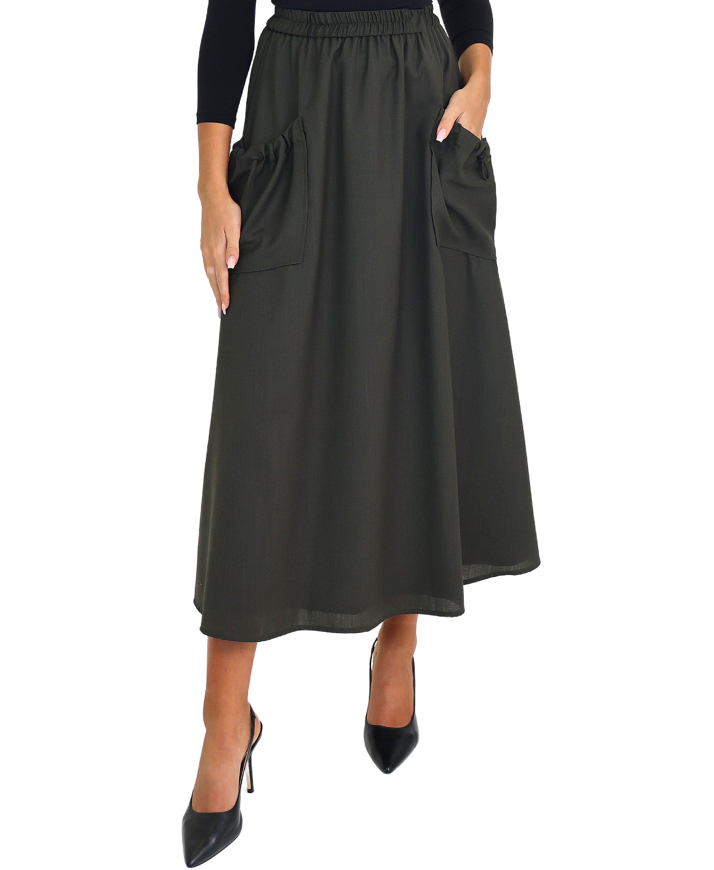 Midi Skirt w/ Pockets view 1