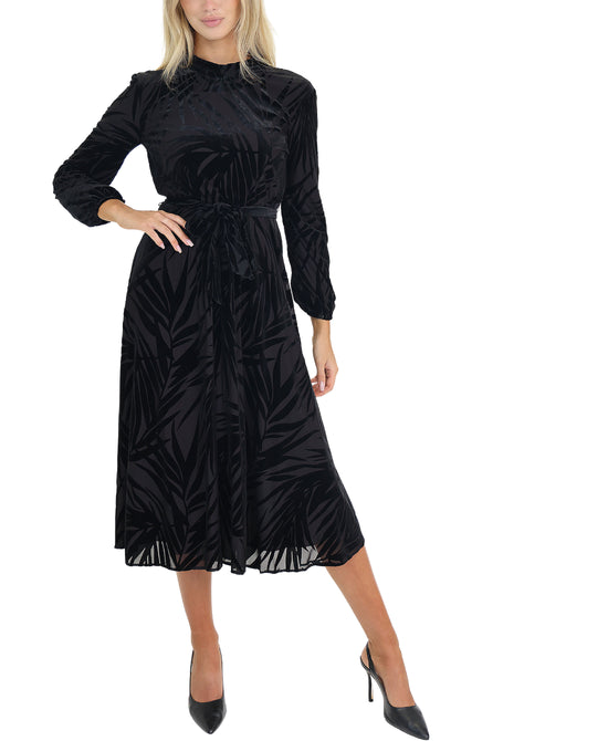 Printed Velvet Midi Dress view 