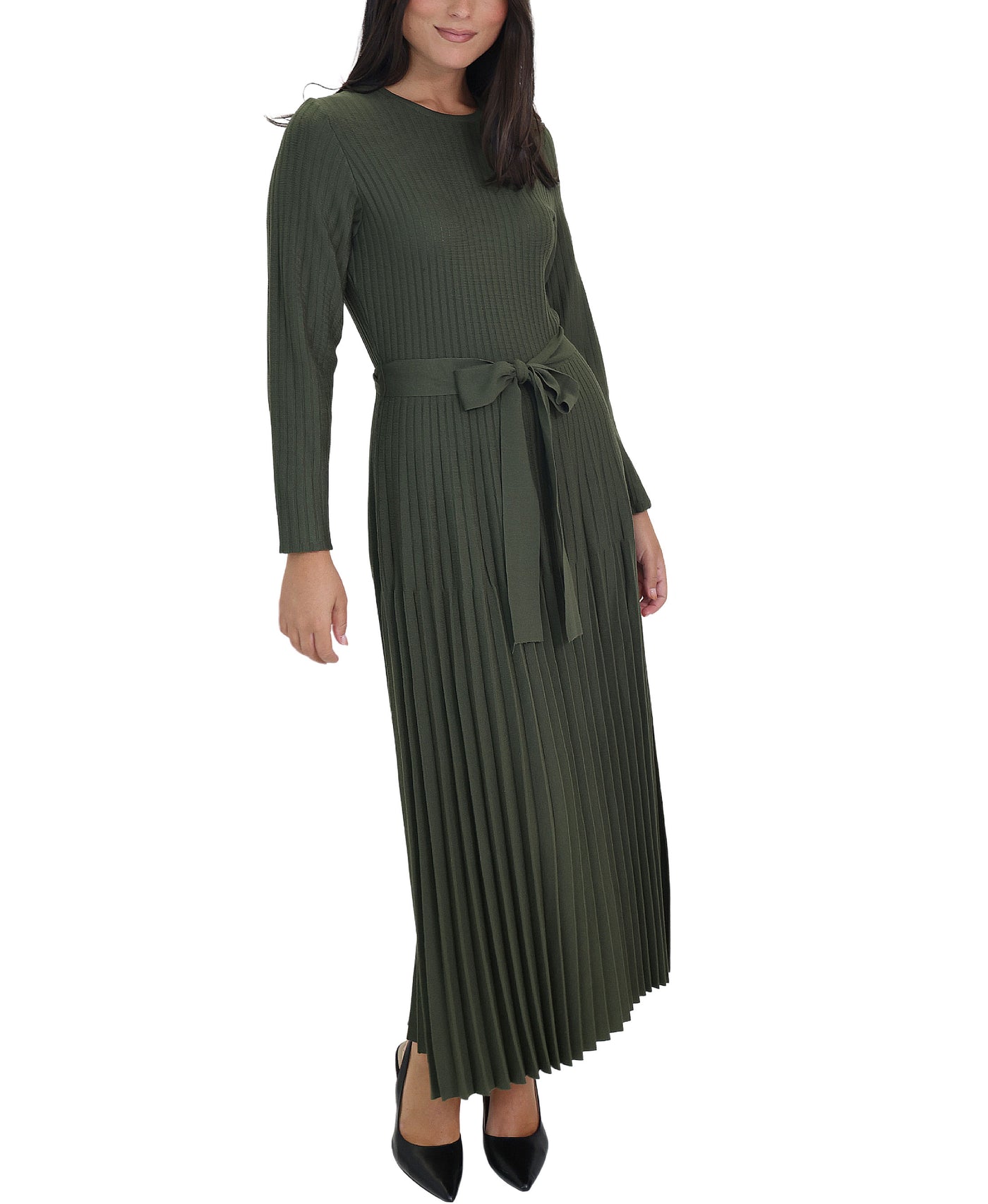 Pleated Knit Maxi Dress view 1