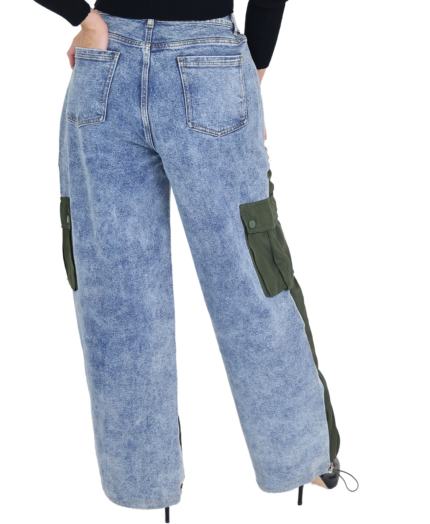 Jogger w/ Denim Trim view 2