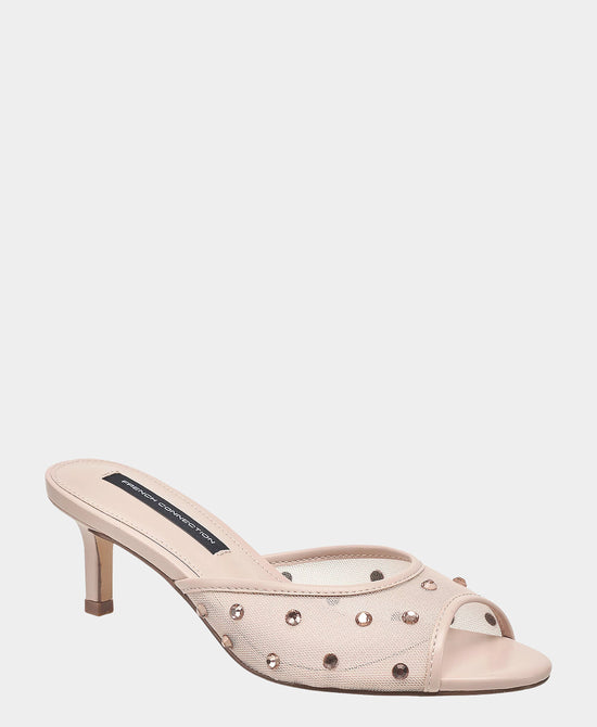 Mesh Heeled Sandal w/ Crystals view 1