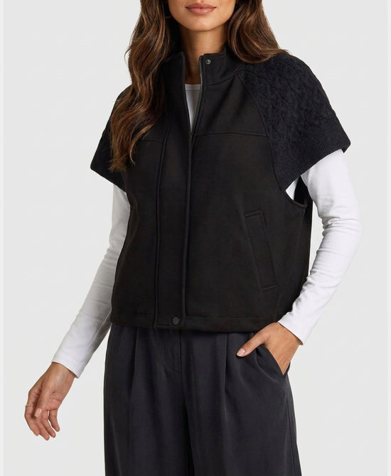 
Cable Knit Vest in BLACK view 1