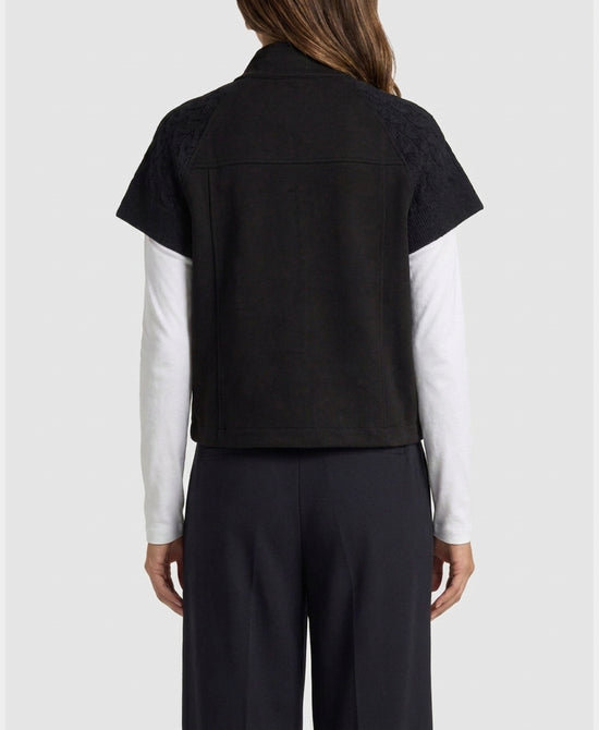 
Cable Knit Vest in BLACK view 2