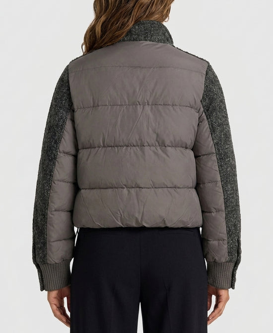 
Puffer Jacket w/ Knit Trim in CHARCOAL GREY view 2