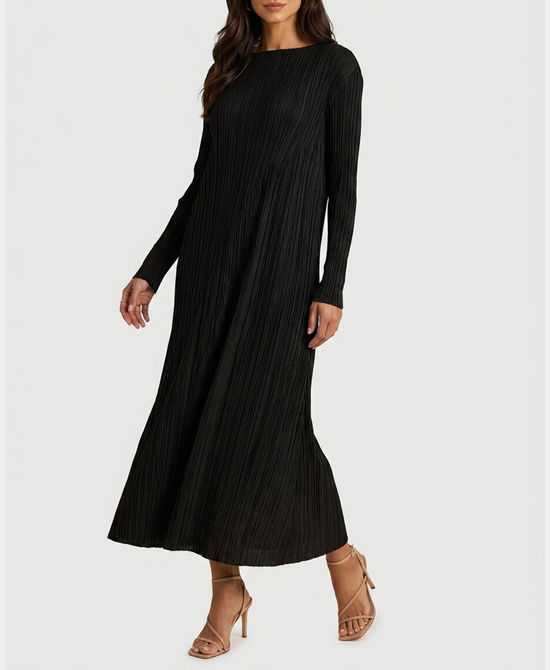 
Plisse Maxi Dress in BLACK view 1