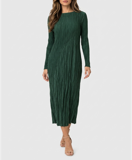 
Plisse Maxi Dress in GREEN view 1