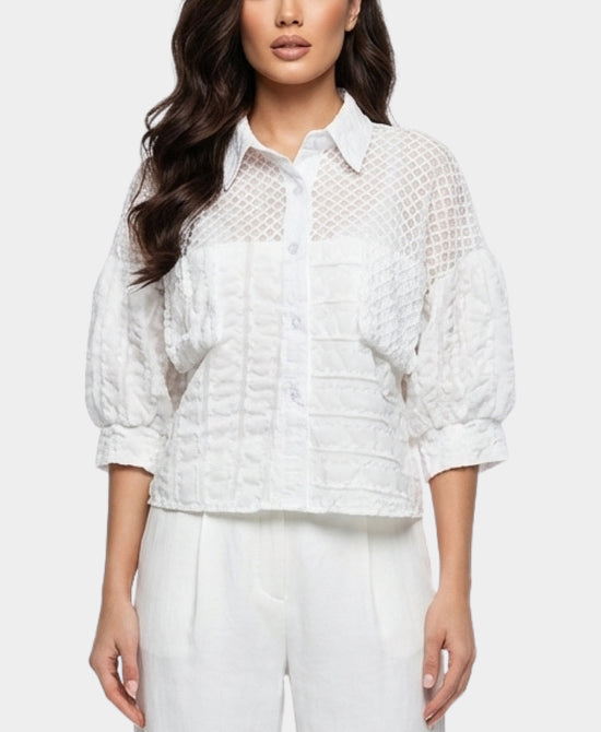 Top w/ Ruffle & Crochet Detail view 1