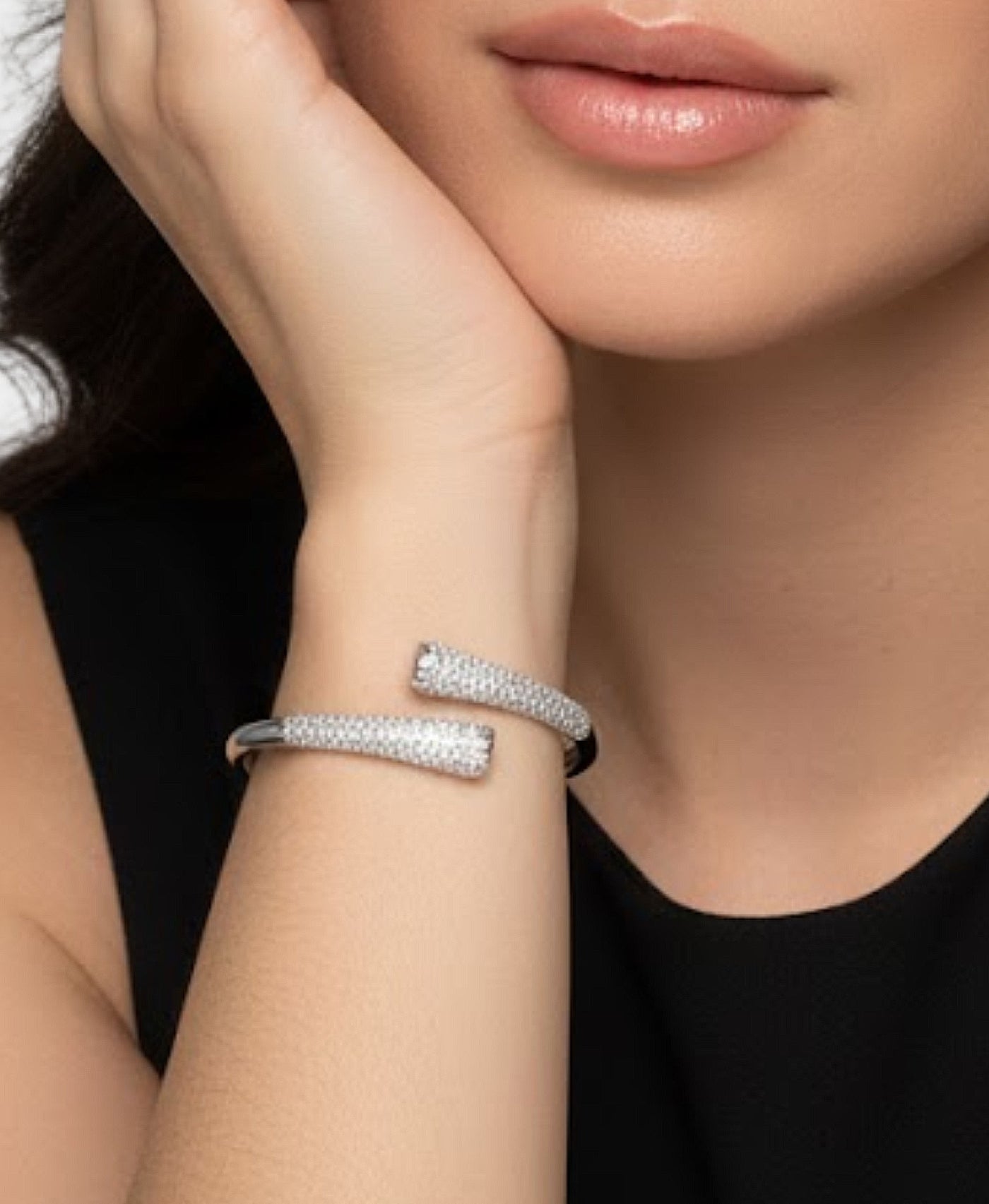 Cubic Zirconia Cuff Bracelet view 1