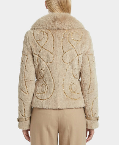 Fur Jacket w/ Beading image 2