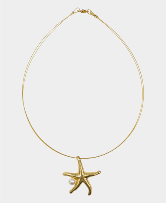 Starfish Pendant Necklace w/ Pearl view 2