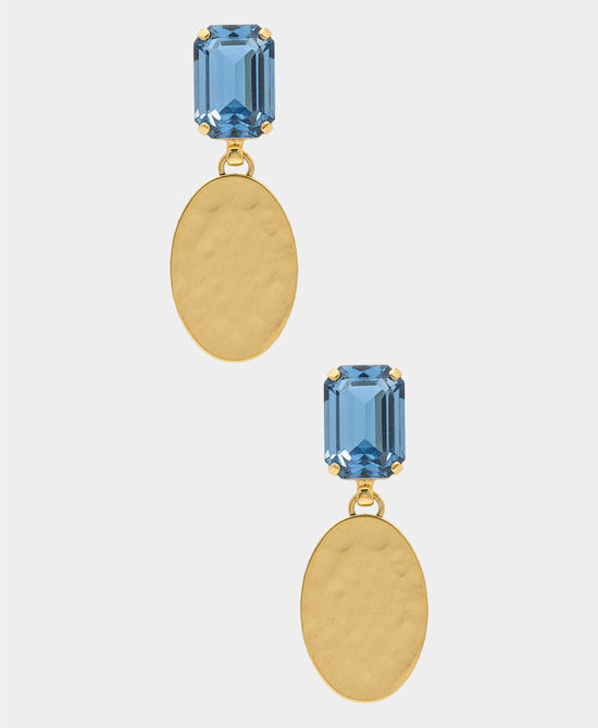 Genuine Stone Rectangle Earrings view 1