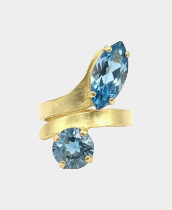 Genuine Crystal Double Stone Ring view 2