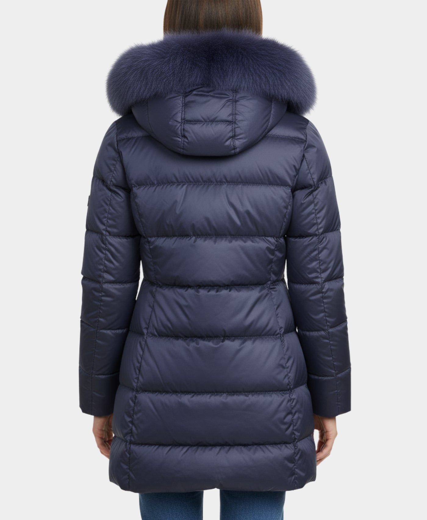 Down Puffer Jacket w/ Fox Fur Trim Hood view 2