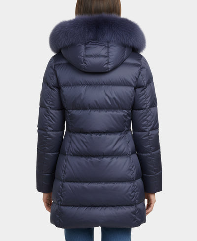 Down Puffer Jacket w/ Fox Fur Trim Hood image 2