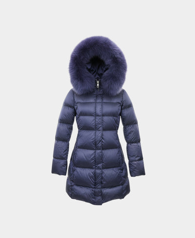 Down Puffer Jacket w/ Fox Fur Trim Hood image 3