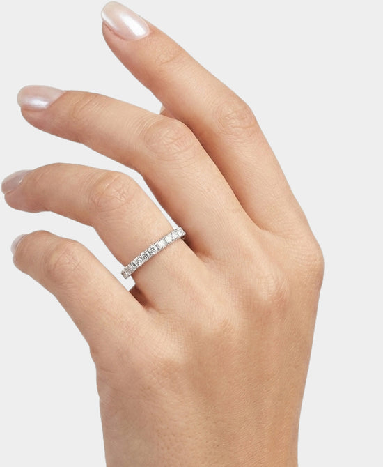 
Moissanite Band Engagement Ring in SILVER view 1