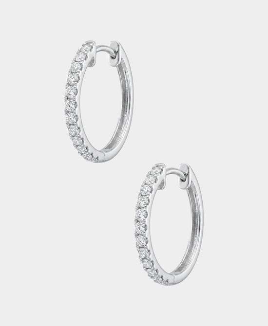 
Moissanite Small Hoop Earrings in SILVER view 2