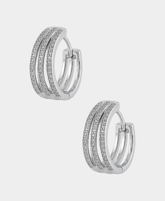 
Moissanite Small Hoop Earrings in SILVER view 2