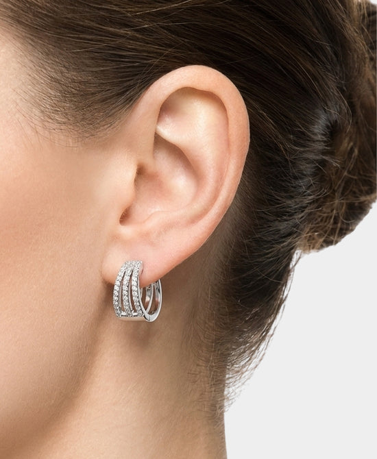 
Moissanite Small Hoop Earrings in SILVER view 1