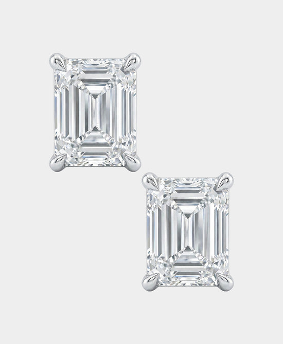 
Moissanite Square Stud Earrings in SILVER view 2