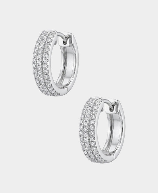 
Moissanite Small Hoop Earrings in SILVER view 2