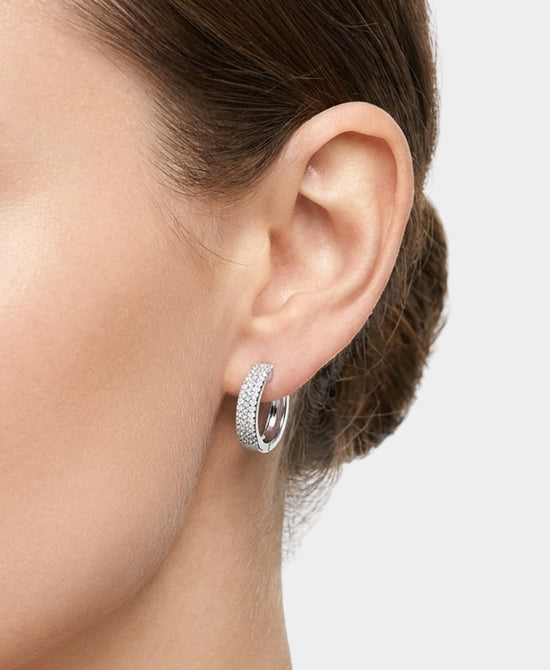 
Moissanite Small Hoop Earrings in SILVER view 1