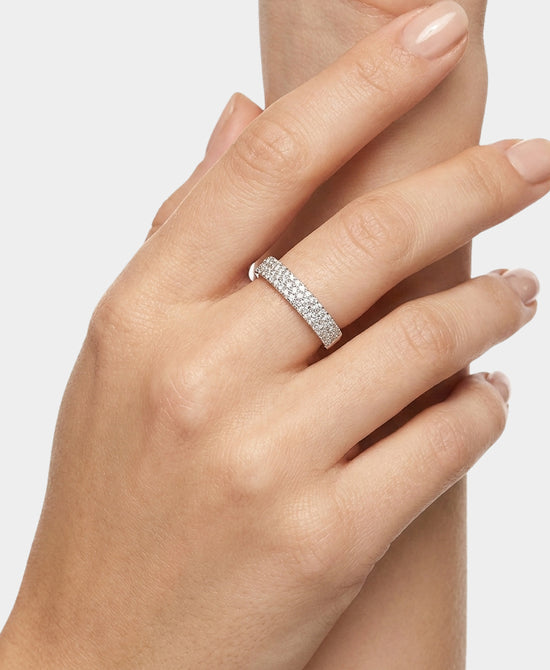 
Moissanite Band Engagement Ring in SILVER view 1