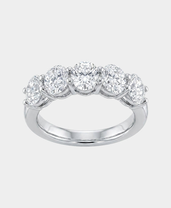
Moissanite 5 Stone Engagement Ring in SILVER view 2