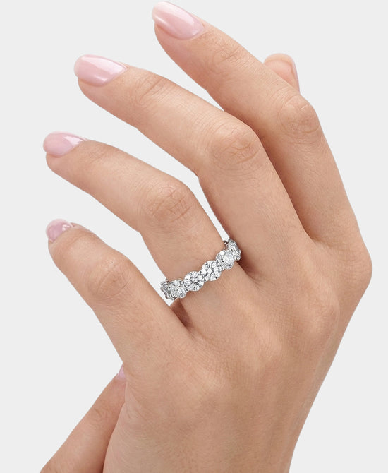 
Moissanite 5 Stone Engagement Ring in SILVER view 1